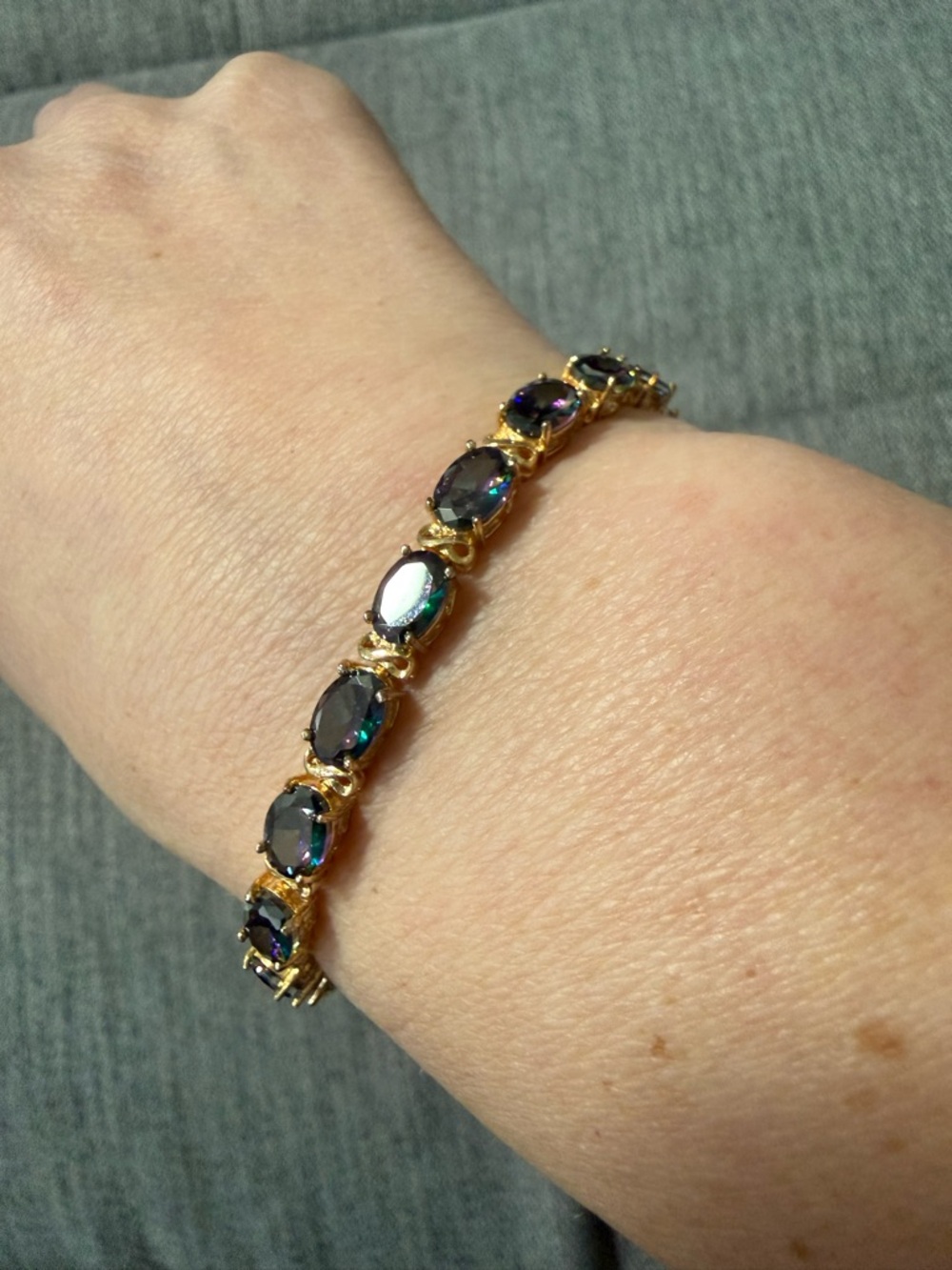 NWOT 12CT Northern Lights Quartz Link Bracelet, 7” Long - Picture 4 of 10